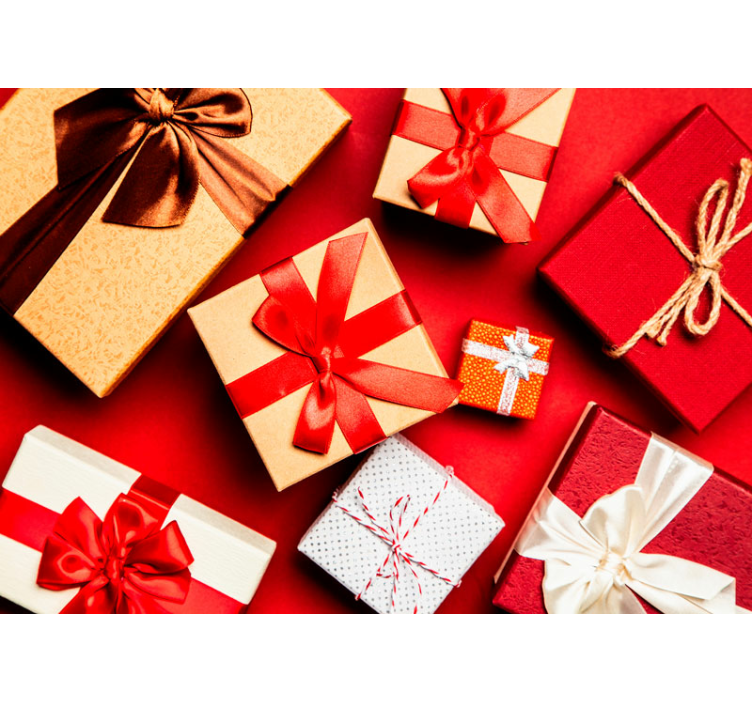 Crăciun fototapet aranjament de cadouri festive - TenStickers