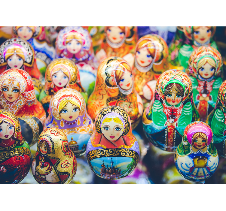 Fototapet persoane păpuși matryoshka colorate - TenStickers