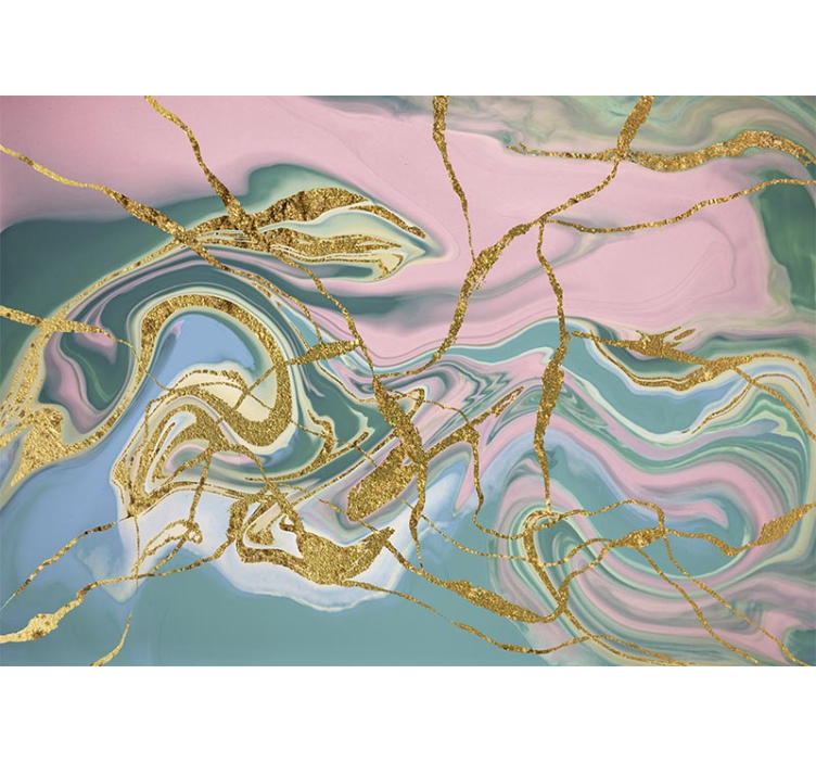 Mural de perete cu textură de marmură cu aur - TenStickers