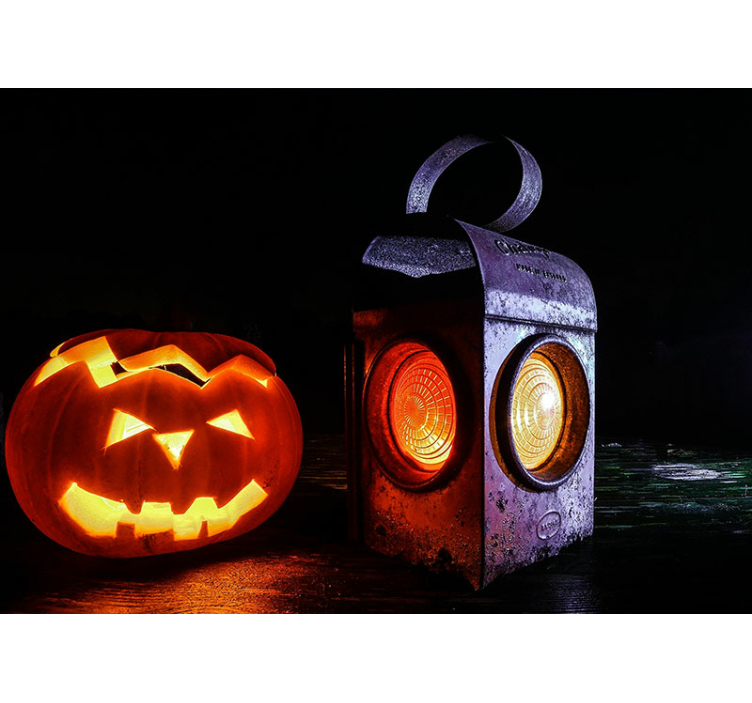Fototapet halloween lampa cu dovleac jack-o'-lantern - TenStickers