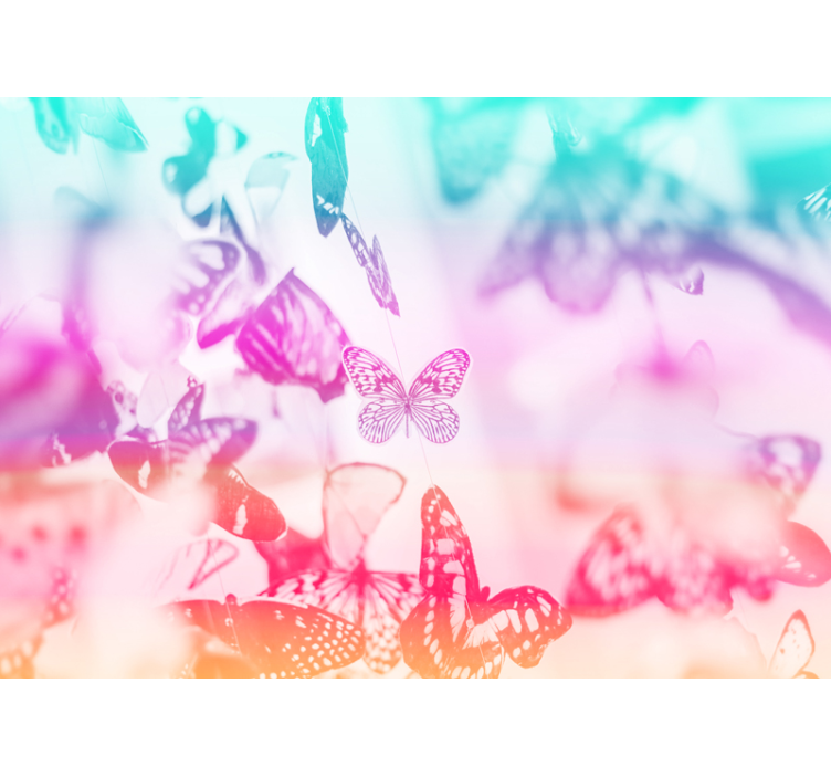 Fototapet cu flori scenă de grădină cu fluturi - TenStickers