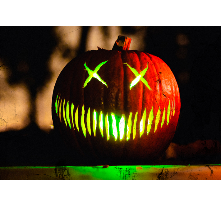 Fototapet halloween strălucire de dovleac înfricoșător - TenStickers
