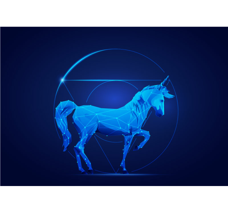 Picturi murale pentru copii unicorn holografic - TenStickers