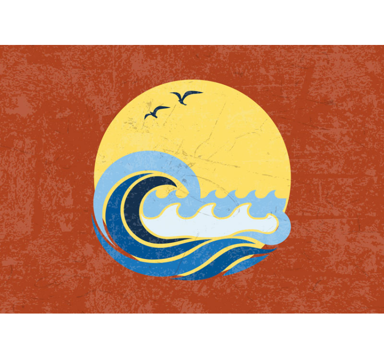 Fototapet mare scenă cu valuri la apus - TenStickers