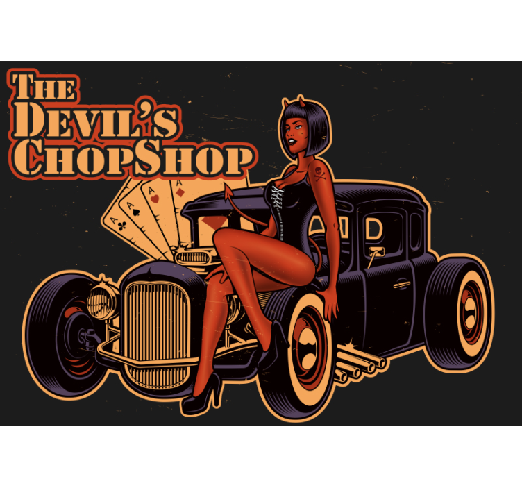 Fototapet vintage devil's chop shop - TenStickers