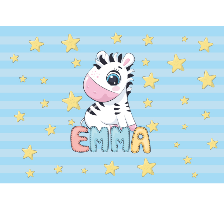 Fototapet pentru copii zebra și stele - TenStickers