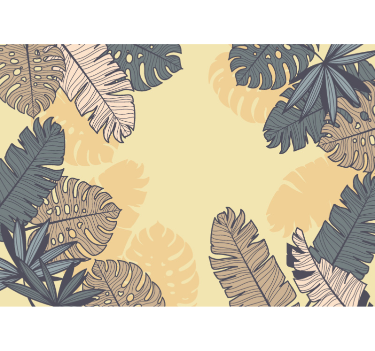 Mural de culoare galben pastel monstera - TenStickers