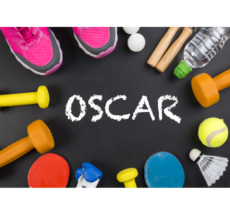 Fraze fototapet afișaj cu produse esențiale pentru fitness - TenStickers