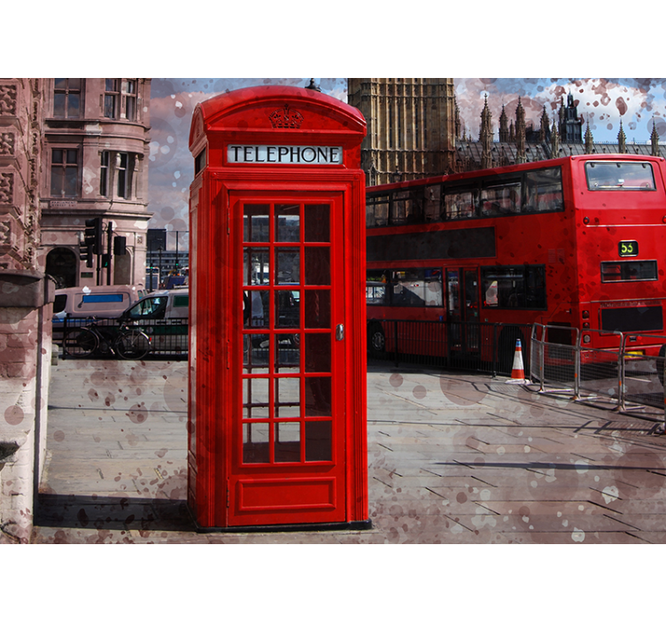 Fototapet londra telefonul roșu iconic - TenStickers