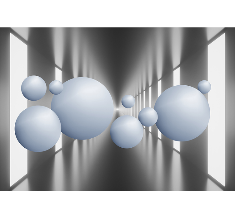 Fototapet 3D dispunerea sferelor plutitoare - TenStickers