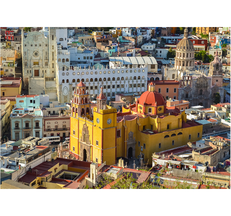 Fototapet de oraș catedrală galbenă istorică - TenStickers