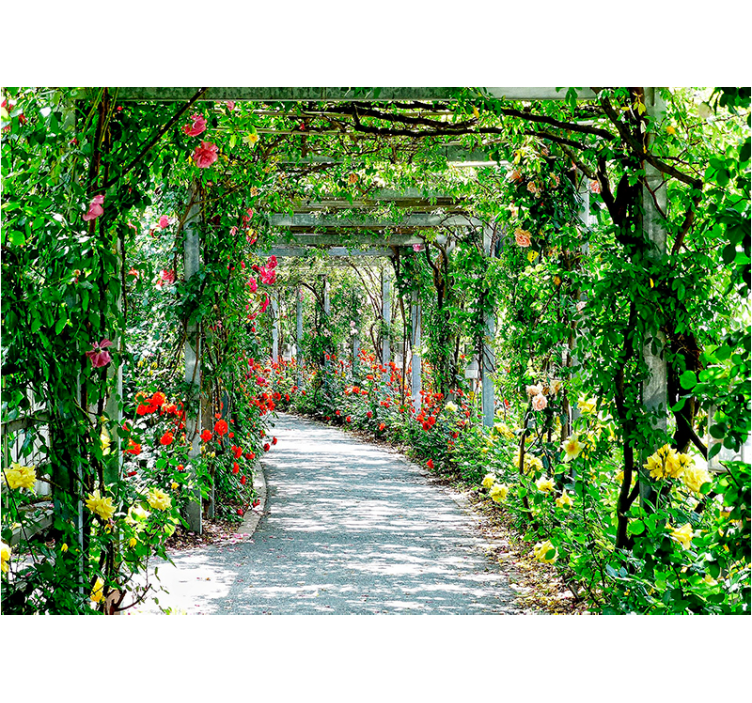 Flori 3d în tunel mural 3d - TenStickers