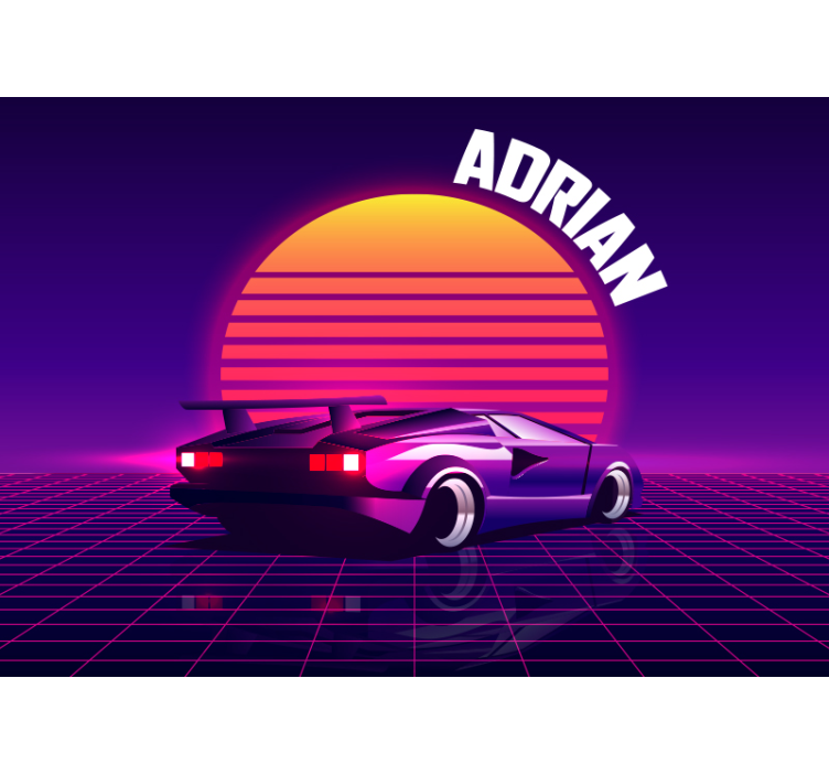 Fototapet vehicule mașină de curse retro - TenStickers