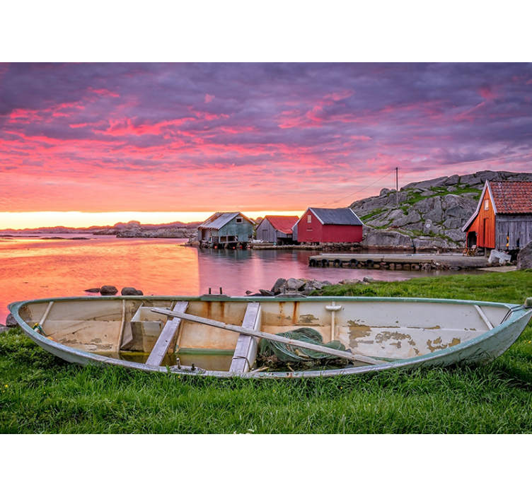 Fototapet peisaje sat de coastă pitorească - TenStickers