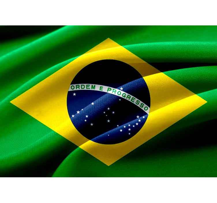 Fototapet de oraș design cu steagul brazilian - TenStickers