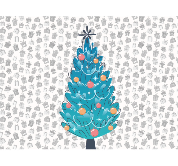 Crăciun fototapet adunare festivă a animalelor - TenStickers