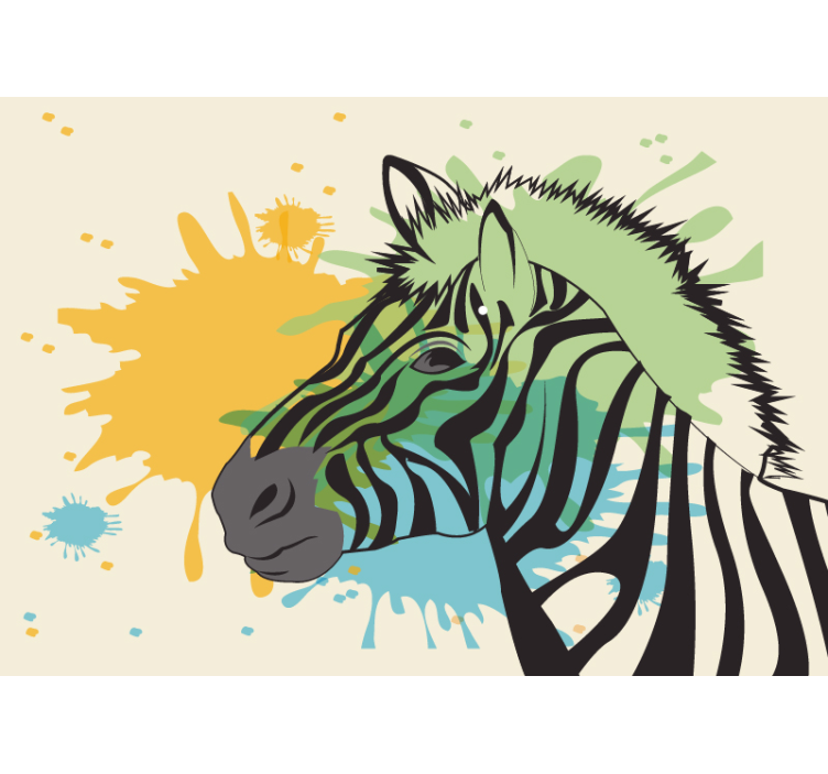 Fototapet animale artă cu stropi de zebra - TenStickers