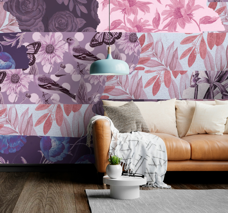 Tapet mural colaj floral - TenStickers