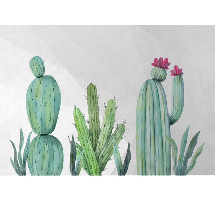 Fototapet natura design floral cu cactuși - TenStickers
