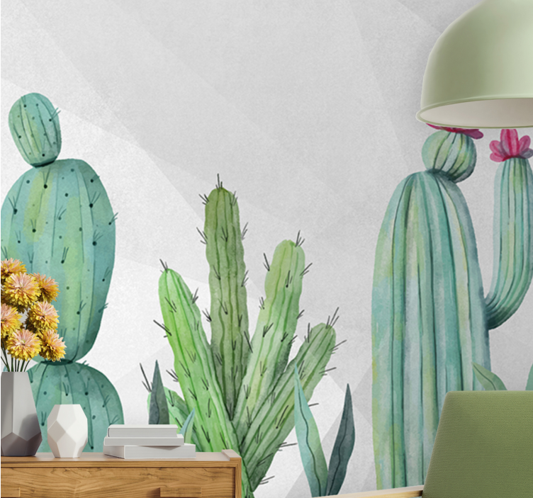 Fototapet natura design floral cu cactuși - TenStickers