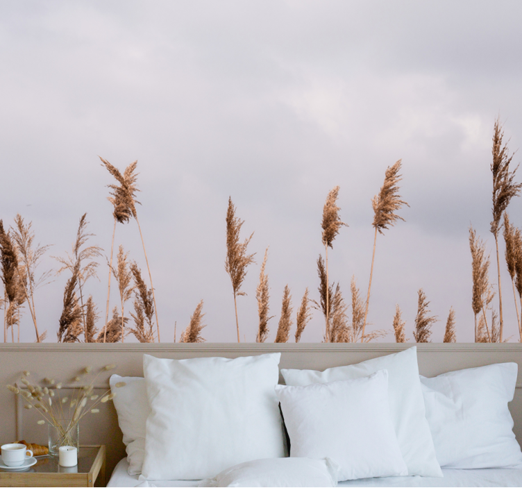 Arbori fototapet siluete de iarbă înaltă - TenStickers