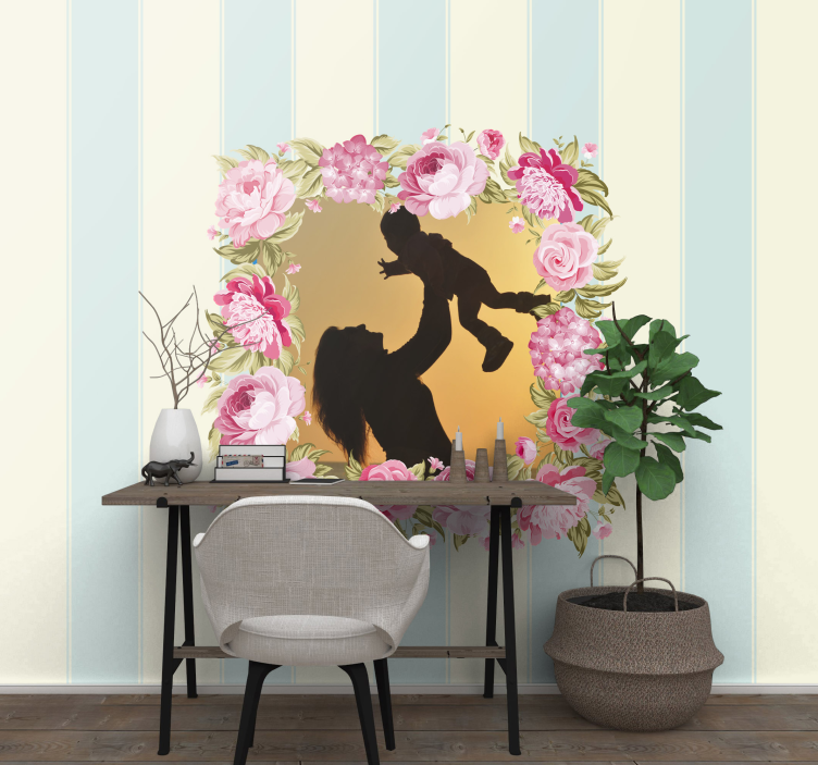 Cadru de trandafir cu picturi murale foto de căsătorie - TenStickers