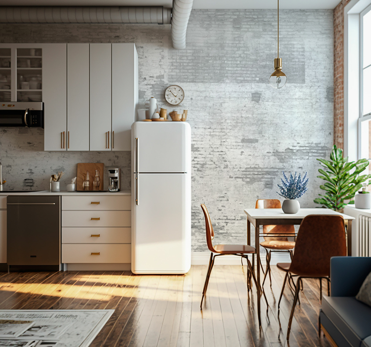 Cărămizi fototapet peretele vechi albPeretele vechi alb - TenStickers