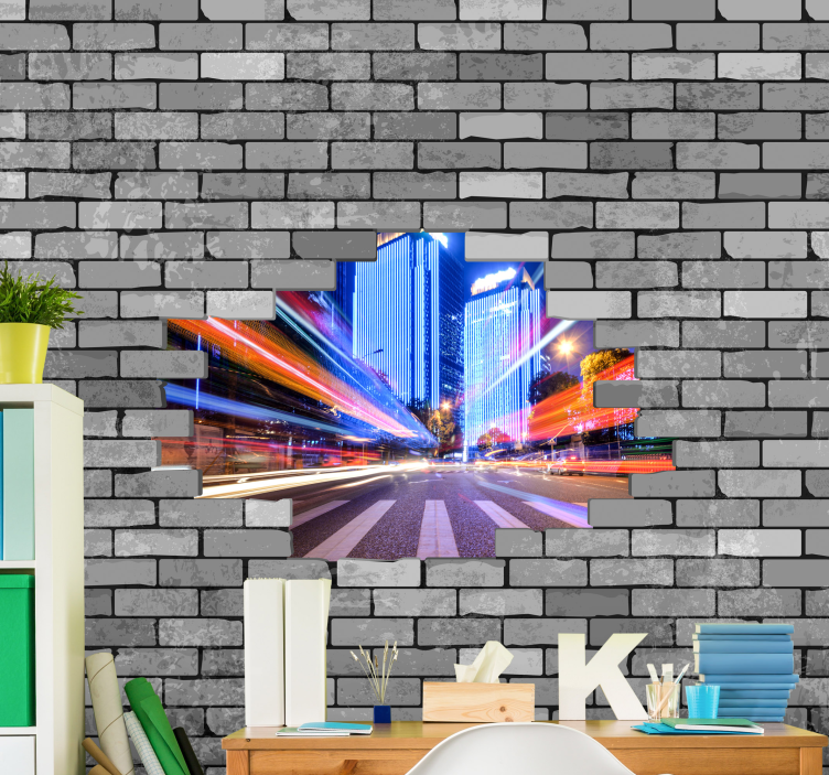 Cărămizi sparte cu fotografie murală personalizată de perete - TenStickers