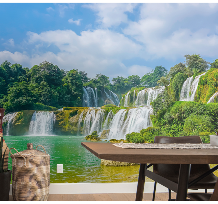 Cascadele fototapet priveliște cu cascadă tranquilă - TenStickers