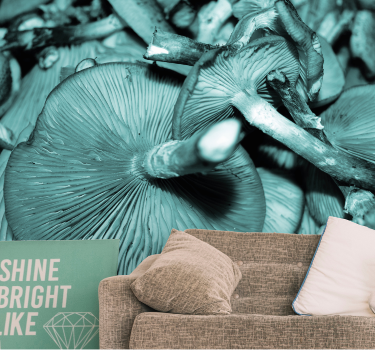 Mural de perete ciuperci de stridii albastre branhii natură - TenStickers