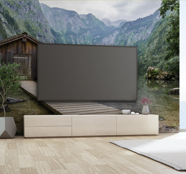 Colibă în muralul de munte - TenStickers