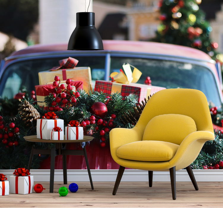 Crăciun fototapet cadouri festive de sărbători - TenStickers