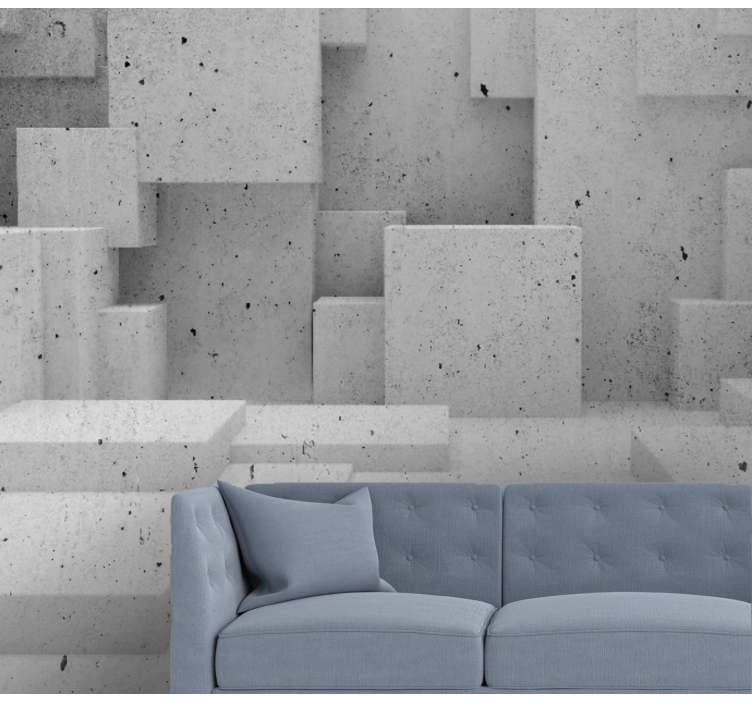 Forme concrete beton mural 3d - TenStickers