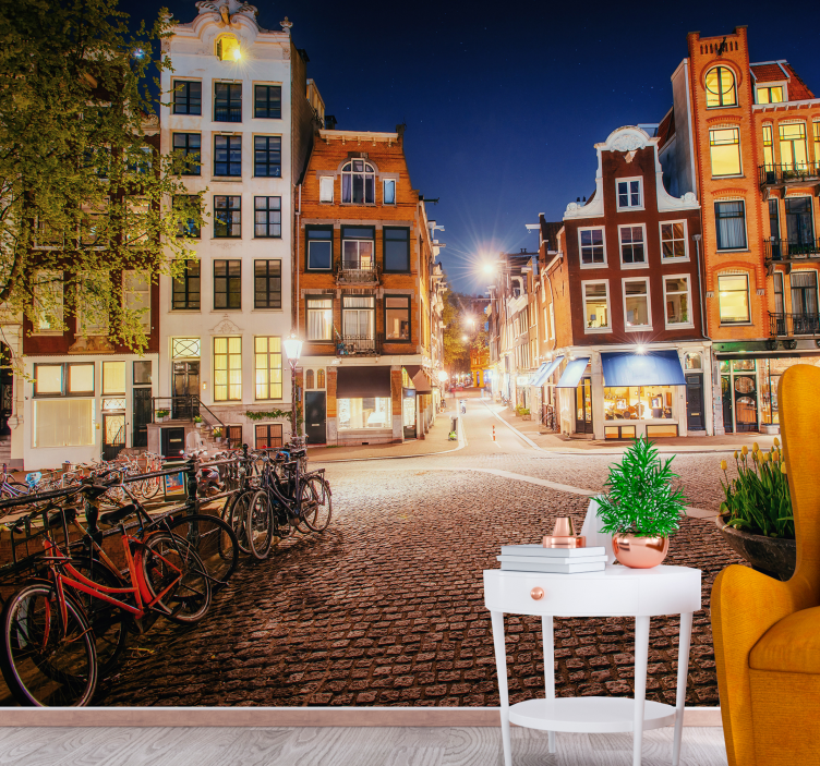 Fotomural amsterdam strada fermecătoare din amsterdam - TenStickers