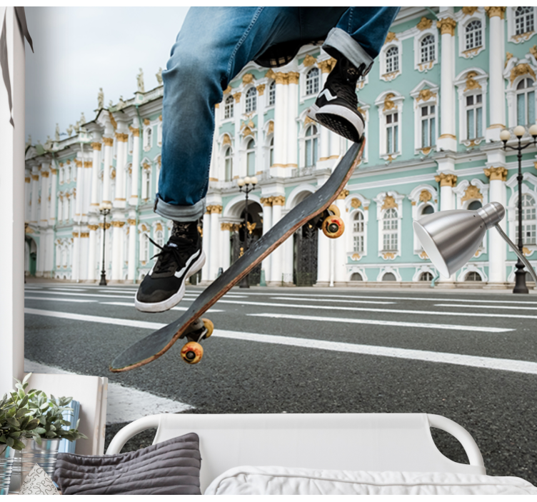 Fotomuraluri cu alte orașe și țări skateboarder în mișcare - TenStickers