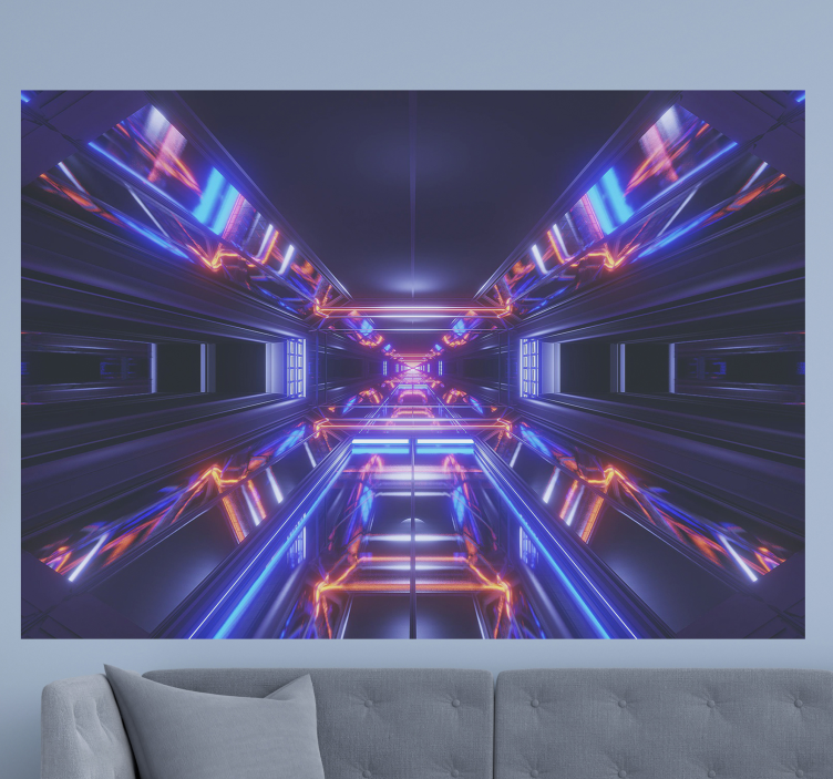 Fototapet abstract cale neon futurist - TenStickers