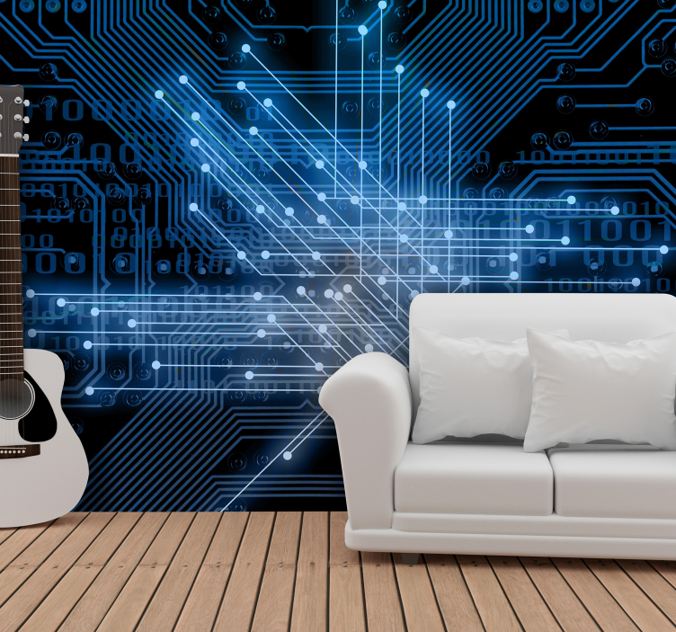 Fototapet abstract circuite fluxuri de lumină - TenStickers