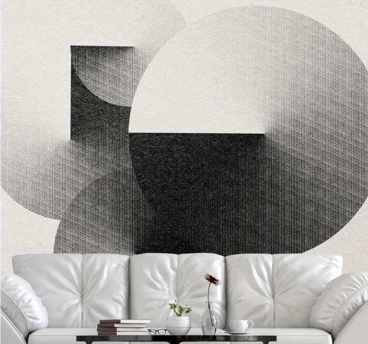 Fototapet abstract compoziție geometrică cu cercuri - TenStickers