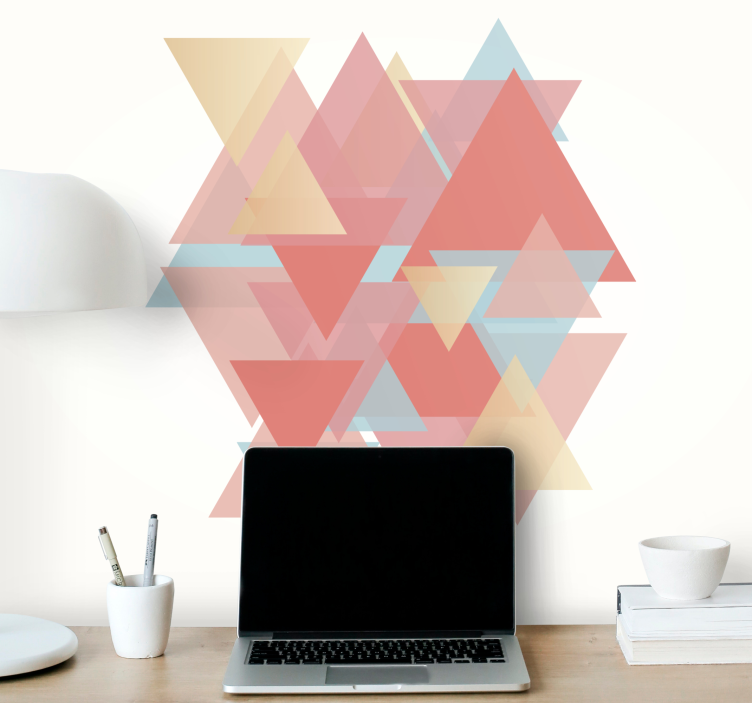 Fototapet abstract cu motiv geometric triunghiular - TenStickers
