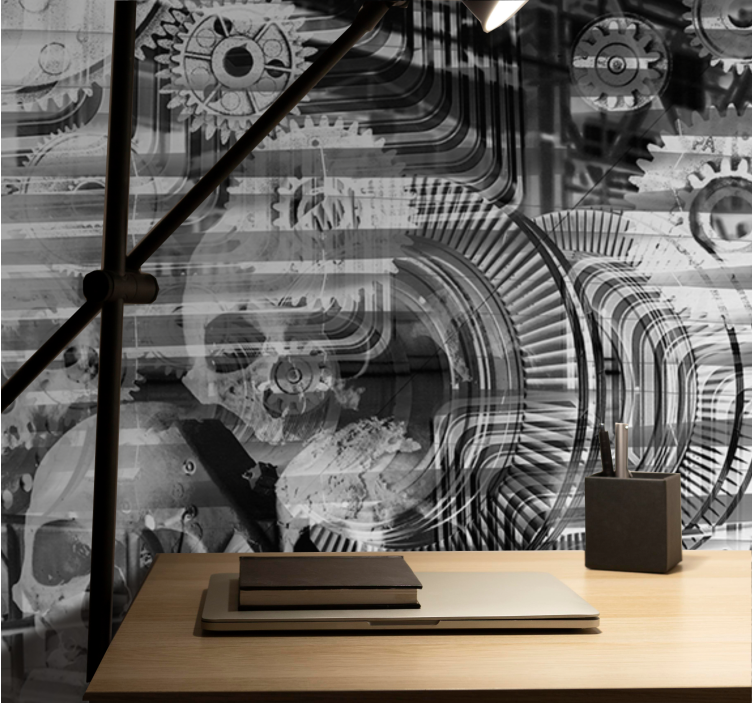 Fototapet abstract modele de craniu mecanic - TenStickers