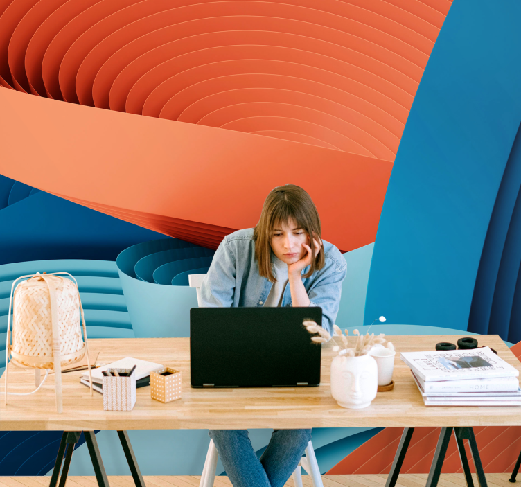 Fototapet abstract straturi dinamice de hârtie - TenStickers