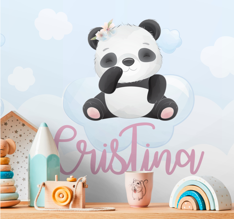 Fototapet animale design drăguț cu panda - TenStickers