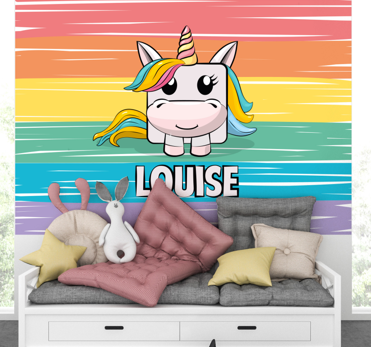 Fototapet animale design drăguț de unicorn - TenStickers