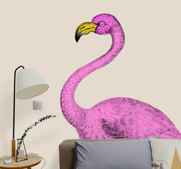 Fototapet animale eleganța flamingo roz - TenStickers