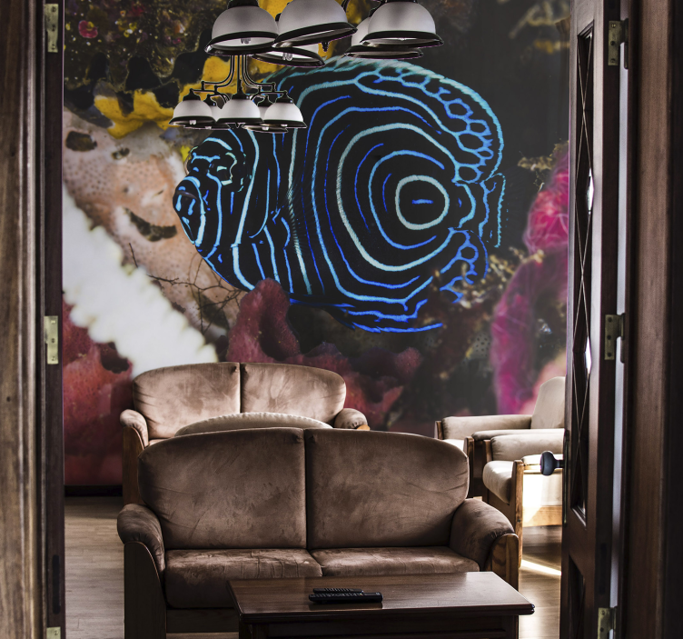 Fototapet animale modele de pești albaștri - TenStickers