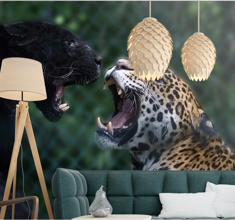 Fototapet animale panther și jaguar - TenStickers