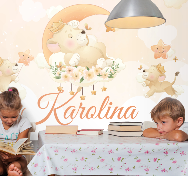 Fototapet animale scenă de vis cu lei - TenStickers