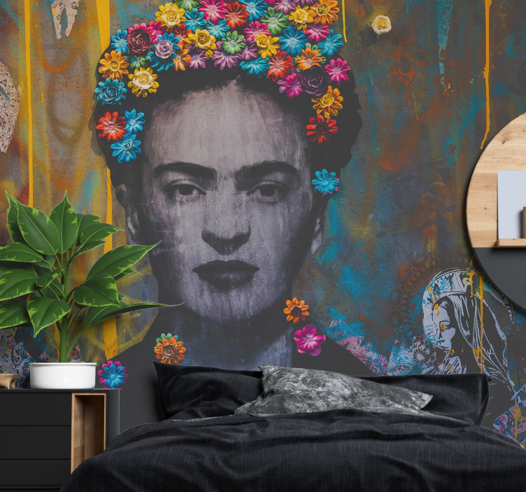 Fototapet arta portret floral frida - TenStickers