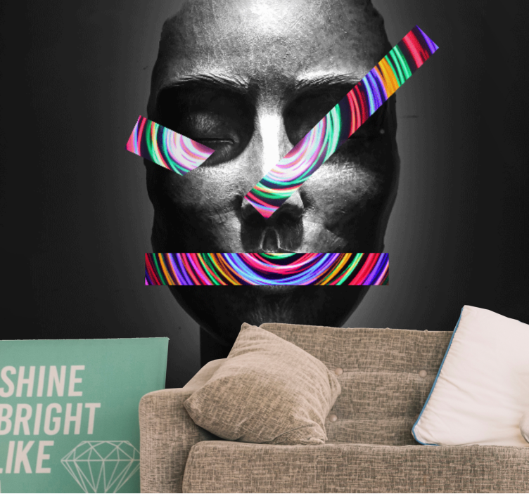 Fototapet arta trăsături faciale abstracte - TenStickers