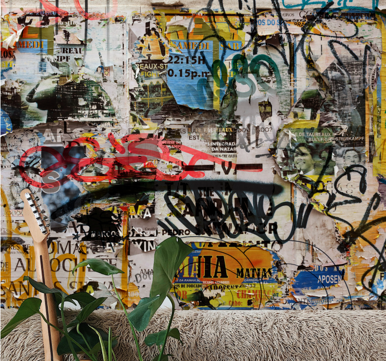 Fototapet artă urbană colaj artistic urban - TenStickers